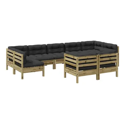 vidaXL Garden Sofa Set Piece with Cushions Corner Sofa Impregnated Wood Pine