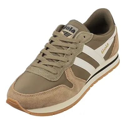 (7) Gola Daytona Chute Mens Classic Trainers in Khaki White