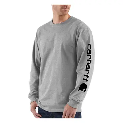 Carhartt Mens Loose Fit Heavyweight Long-Sleeve Logo Sleeve Graphic T