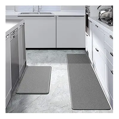 Gusuwu Kitchen Mats Rug Set 2-Piece,Non-Slip Standing Mat,Waterproof Oil-Proof Washable Carpet D