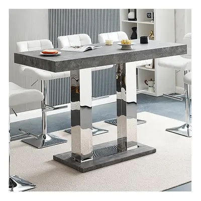 Caprice Wooden Bar Table Rectangular Large In Concrete Effect