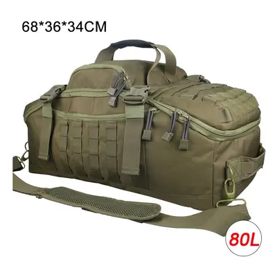 (80L OD Green) Men Army Sport Gym Bag Military Tactical Waterproof Backpack Molle Camping Backpa