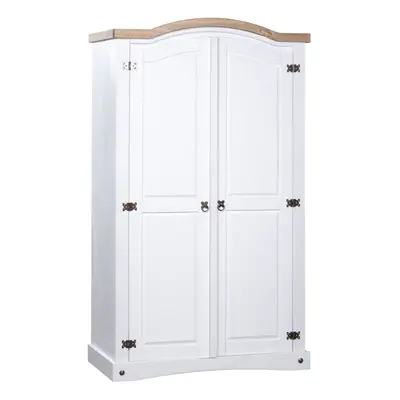 vidaXL Wardrobe Mexican Pine Corona Range Doors White Clothes Cabinet Closet