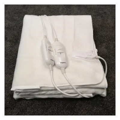 150cm x 60W King Size White Electric Blanket Throw with Temperature Settings