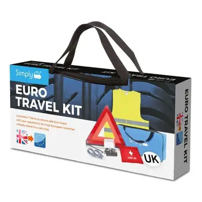 Simply ETK1 Europe Travel Kit. Piece Set includes Warning Triangle, Reflective Vest, Headlight B