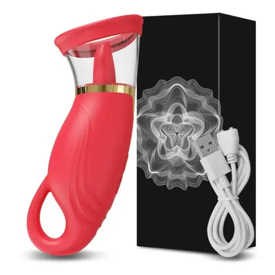 (red) Tongue Sucking Licking Vibrator For Women Clitoris Vacuum Sucker Stimulator Oral Vagina Ni