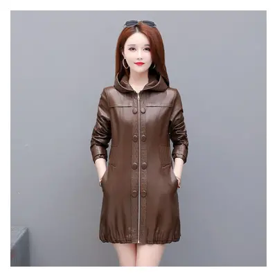 (as the picture, XXXXL) Middle Aged Women&apos;s Mother&apos;s Clothing Sheepskin Leather Jacket