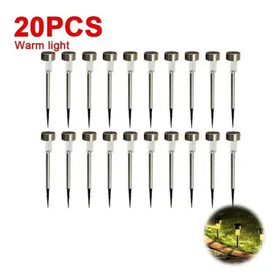 (20PCS Warm light) Outdoor Solar Lights Garden Lights Solar Powered Lamp Lantern Waterproof Land