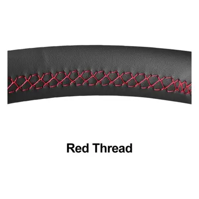 (red) Black Artificial Leather Hand-stitched No-slip Car Steering Wheel Cover For Honda Cr-v Crv