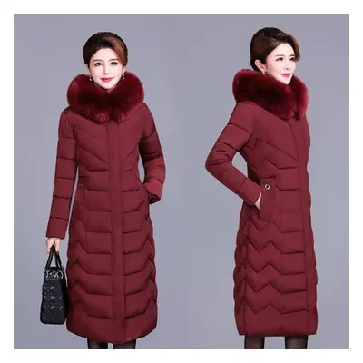 (wine red, 5XL) Plus Size Middle-aged And Elderly Plus Fertilizer Cotton-padded Jacket Women&apo