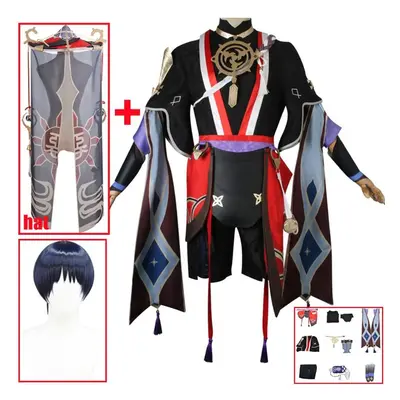 (M) Scaramouche Cosplay Costume Uniform Suits Halloween Carnival Party Kunikuzushi Clothes