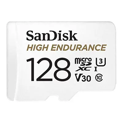 128GB High Endurance microSDXC card for IP cams & dash cams + SD adapter up to 10,000 Hours Full