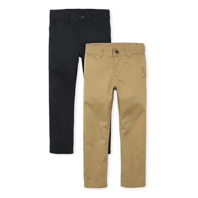 The Children's Place Boys Stretch Skinny Chino Pants Flax/Tidal Pack