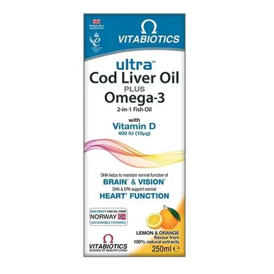 Vitabiotics Ultra Omega & Cod Liver Oil Liquid Daily Source of Essential Nutrients ml