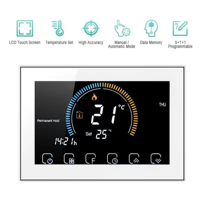 (white, Non-wifi) 95-240v Wi-fi Smart Programmable Thermostat 5+1+1 Six Periods Voice App Contro