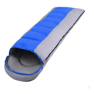 Lightweight Camping Hiking Envelope Sleeping Bag With Hood Blue