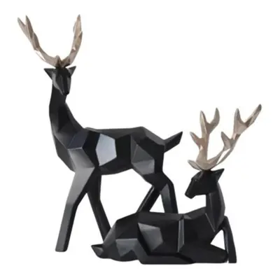 (black) 2pcs Elk Statue Fashion 3D Printing Party Home Good Symbolism Decoration Colors Couple D