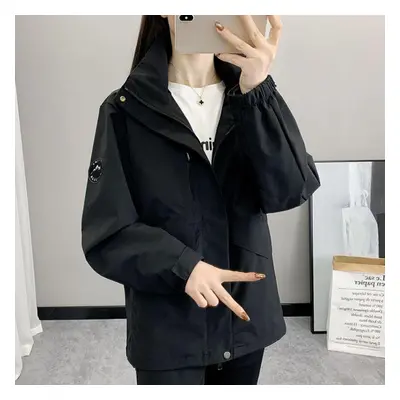 (black, XS) Fashionable Loose Spring And Autumn Women&apos;s Coat, The Best-selling Waterproof A