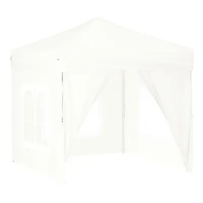 (white, 197.5 x 197.5 x cm) vidaXL Folding Party Tent with Sidewall Patio Camping Gazebo Pavilio