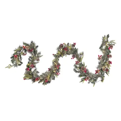 Pre-Lit Snowy Christmas Garland cm Green PAIMIO