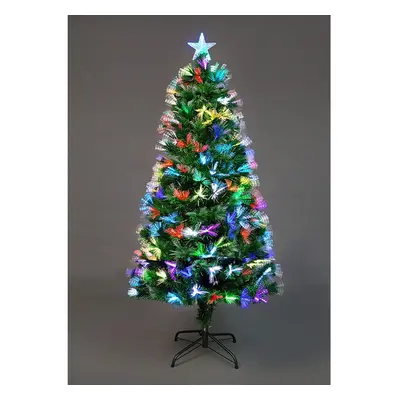 (4Ft) Flowers Fibre Optic Christmas Tree LED Pre-Lit