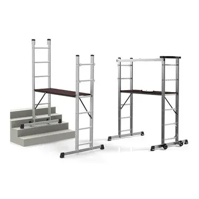 Heavy Duty Aluminum Telescopic Ladder Extendable Scaffold Platform