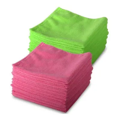 10 Pink & Green Microfibre Genuine Exel Brand Magic Cleaning Cloths