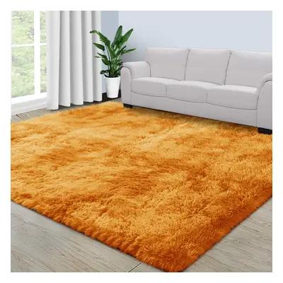 (160cm x 230cm (5ft 3" x 7ft 6"), Mustard/Ochre) Non Slip Rugs Shaggy Thick Large Living Room Ru