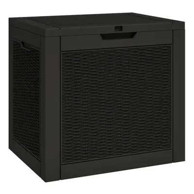 (black) vidaXL Garden Storage Box Outdoor Deck Tool Storage Box Table Polypropylene