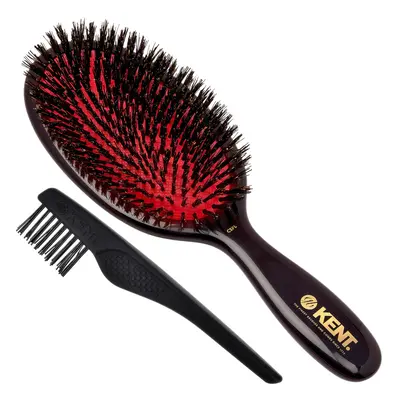 Kent CSFL Classic Shine Large Oval Cushion Straightening Brush and Hair Detangler - Natural Blac