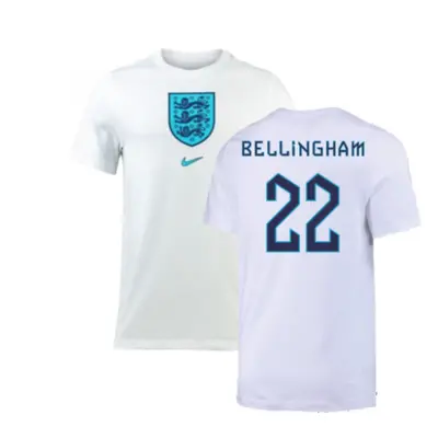 (XL) England Crest Tee (White) (Bellingham 22)