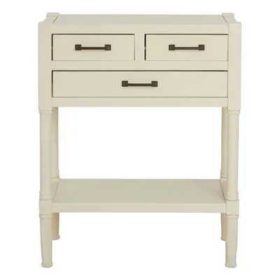 Pearl White Console Table for Hallway, Pine Wood Wood Table for Home DÃ©cor with drawers