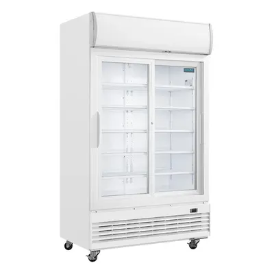 Polar G-Series Upright Display Cooler with Light Box 950Ltr with Sliding Doors