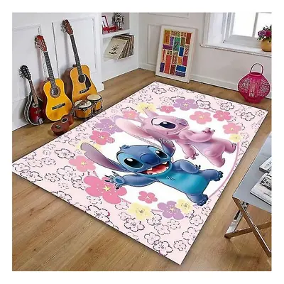 (Style 10, 100x150cm) Kids Lilo Stitch Bedroom Living Room Carpet Anti-slip Rug Home Doormat Flo