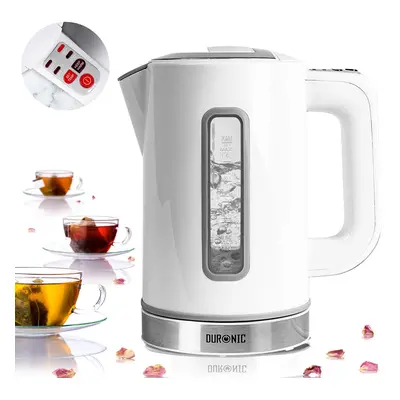 Duronic EK30 /WE Electric Kettle, 1.5L Capacity, Fast Boil, 3000W, Variable Temperature Control,