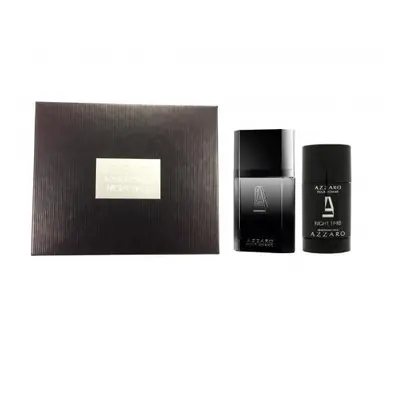 Azzaro Night Time Pcs Set For Men: 1.7 Edt Sp + 2.7 Oz Deodorant Stick