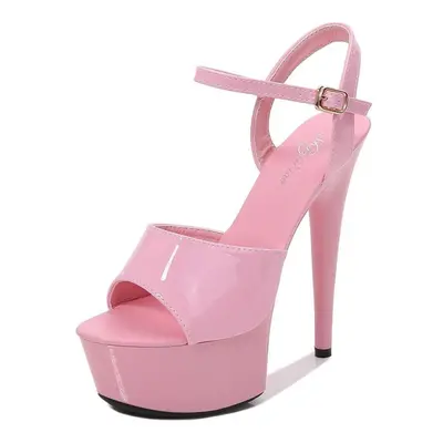 (pink, 42) Platform Catwalk Artifact Model High Heels Thin Sexy Waterproof Platform Female