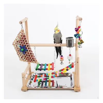 Wood Perch Stand Bird Playground Playpen, Gym, Activity Center Parrot Playstand For