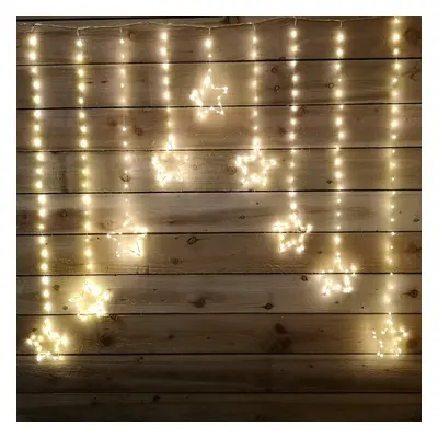 Premier 1.2x1.2M Pin Wire Curtain Star Light with Warm White LEDs