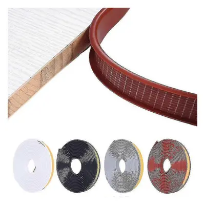 (12mm, Brown) 10m Self Adhesive U-shaped Edge Banding Strip Tape Furniture Veneer Protector