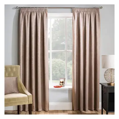 (W 90.2" x 90.2" (2 Panels), Latte, Natural) Matrix Latte Thermal Blockout Tape Top Curtains - E