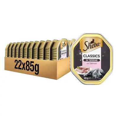 Sheba Classics Cat Food Trays Salmon in Terrine, g (Pack of 22)