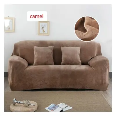 (camel, three seat(195-230cm)) 2 4 Seater Soft Stretch Chair Sofa Covers Couch Cover Elastic Sli