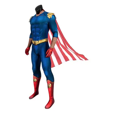 (3XL) High Quality Homelander Cosplay Costume Tv The Boys Men Cloak Jumpsuit Outfits Man Hallowe