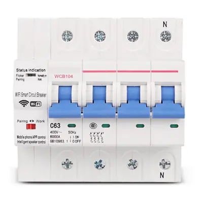 Three Phase 4p 380v 63a Tuya Smart Wifi Circuit Breaker Industrial Remote Control Mcb Timing Wit