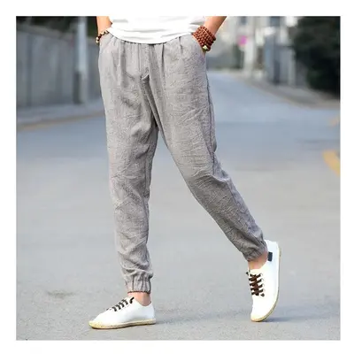 2018 new homme casual trousers men linen pants men brand pants men linen loose style flax mens p