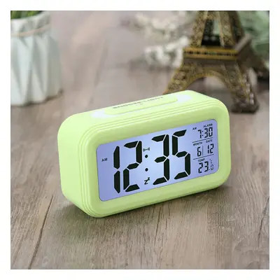 (Green) Digital LED Display Alarm Clock Backlight Thermometer with Snooze Function