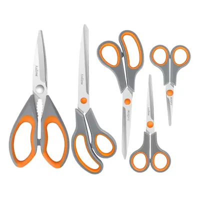 Scissors, Kitchen Scissors with Sharp Stainless Steel Blades and Soft Handles, Multifunctional S