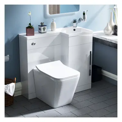 900mm Bathroom RH Basin Vanity Unit Rimless BTW WC Toilet | Elora