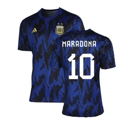 (XL) Argentina Pre-Match Shirt (Blue) (MARADONA 10)